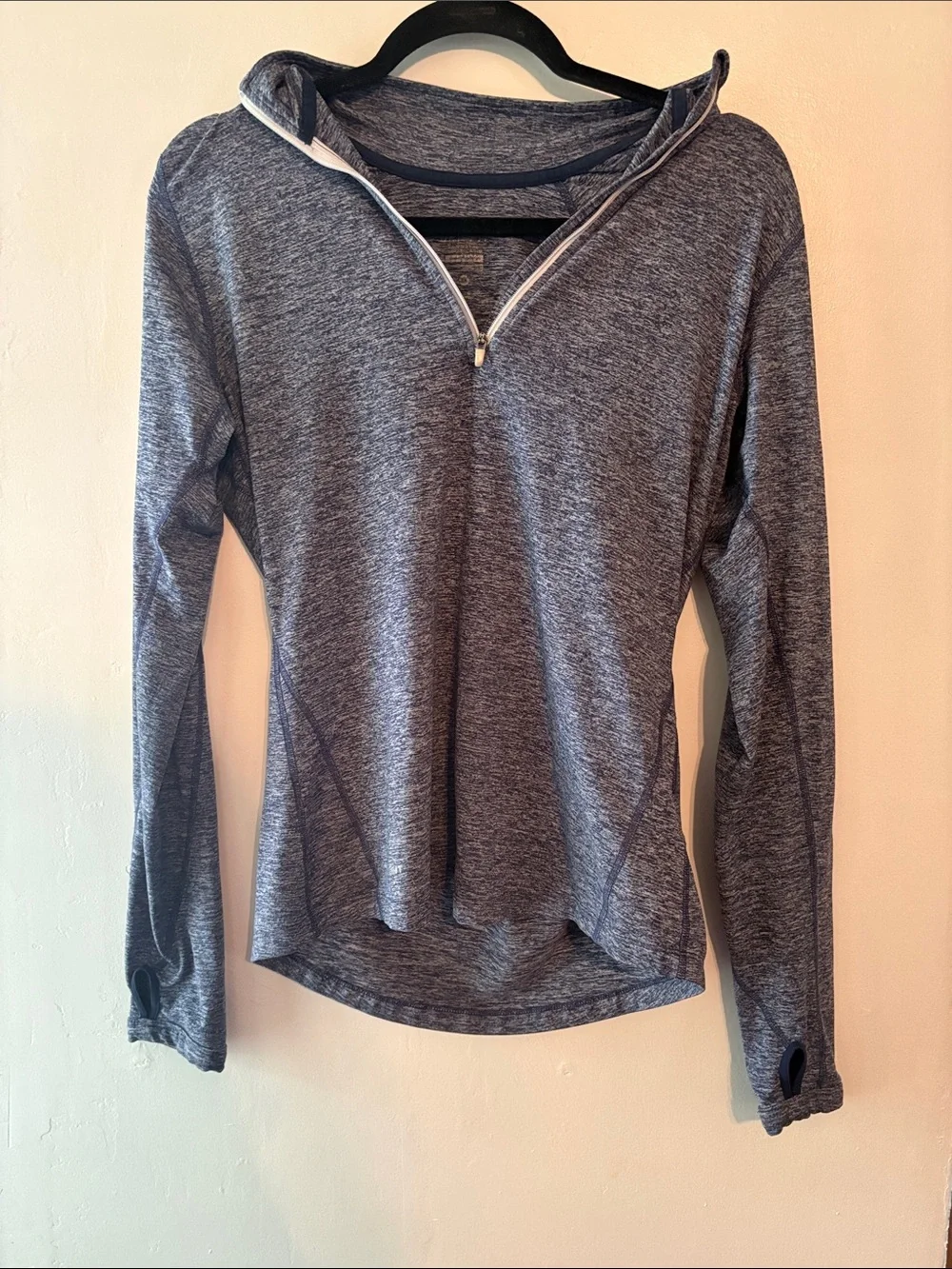 Nike Women's Heathered Navy Half-Zip Sweatshirt